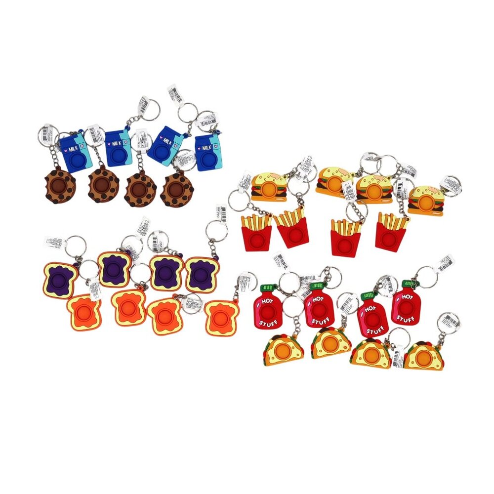 Oriental Trading Co. Mini Food Popits Keychain 32 Pcs Quirky Party‎ Collectibles